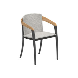 Jive arm chair coated alu & teak | Chairs | Royal Botania