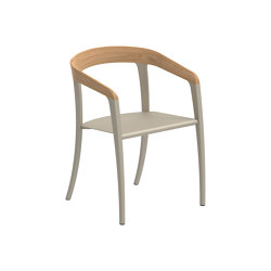 Jive arm chair coated alu & teak