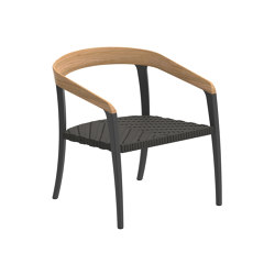 Jive relax chair coated aluminium, olefin fiber & teak | Armchairs | Royal Botania