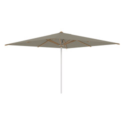 Shady umbrella 3,5x3,5m stainless steel pole & teak ribs | Parasoles | Royal Botania