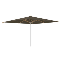 Shady umbrella 3,5x3,5m stainless steel pole & teak ribs | Parasoles | Royal Botania