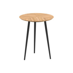 Styletto round table 90 bar table teak top | Standing tables | Royal Botania