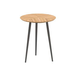 Styletto table ronde 90 table-bar plateau en teck | Tables hautes | Royal Botania