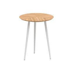 Styletto table ronde 90 table-bar plateau en teck | Tables hautes | Royal Botania