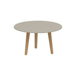 Styletto round table 90 high lounge teak legs | Mesas de centro | Royal Botania