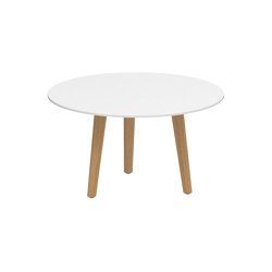 Styletto round table 90 high lounge teak legs | Tavolini bassi | Royal Botania