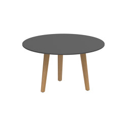 Styletto round table 90 high lounge teak legs | Tavolini bassi | Royal Botania