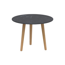 Styletto round table 90 low dining teak legs | Mesas comedor | Royal Botania