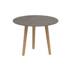 Styletto round table 90 low dining teak legs | Dining tables | Royal Botania