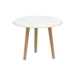 Styletto round table 90 low dining teak legs | Tavoli pranzo | Royal Botania