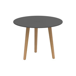 Styletto round table 90 low dining teak legs | Dining tables | Royal Botania