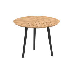 Styletto table ronde 90 low dining plateau en teck | Tables de repas | Royal Botania