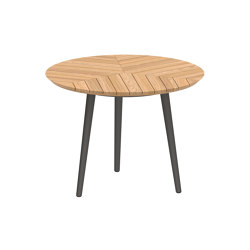 Styletto round table 90 low dining teak top | Tavoli pranzo | Royal Botania