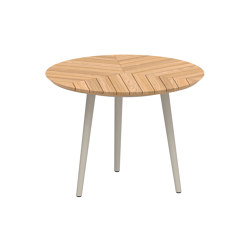 Styletto round table 90 low dining teak top | Tavoli pranzo | Royal Botania