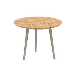 Styletto table ronde 90 low dining plateau en teck | Tables de repas | Royal Botania