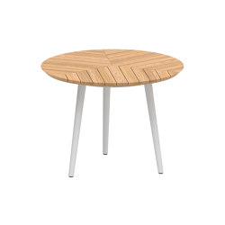 Styletto round table 90 low dining teak top | Tavoli pranzo | Royal Botania