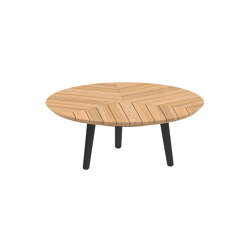 Styletto round table 90 low lounge teak top | Coffee tables | Royal Botania