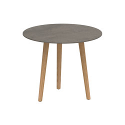 Styletto round table 90 standard dining teak legs | Mesas comedor | Royal Botania