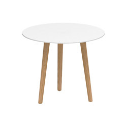 Styletto round table 90 standard dining teak legs | Mesas comedor | Royal Botania