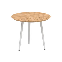 Styletto round table 90 standard dining teak top | Mesas comedor | Royal Botania