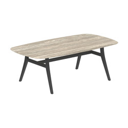 Zidiz table 220x120cm coated aluminium or teak & ceramic top | Dining tables | Royal Botania