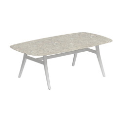 Zidiz table 220x120cm coated aluminium or teak & ceramic top | Dining tables | Royal Botania