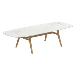 Zidiz table 300x120cm oval coated aluminium or teak & ceramic top | Dining tables | Royal Botania