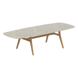 Zidiz table 300x120cm oval coated aluminium or teak & ceramic top | Dining tables | Royal Botania