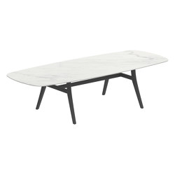 Zidiz table 300x120cm oval coated aluminium or teak & ceramic top | Dining tables | Royal Botania