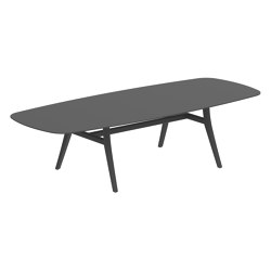 Zidiz table 300x120cm oval coated aluminium or teak & ceramic top | Dining tables | Royal Botania