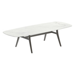 Zidiz table 300x120cm oval coated aluminium or teak & ceramic top | Dining tables | Royal Botania