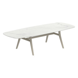 Zidiz table 300x120cm oval coated aluminium or teak & ceramic top | Dining tables | Royal Botania