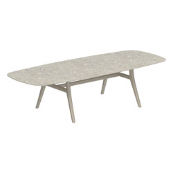 Zidiz table 300x120cm oval coated aluminium or teak & ceramic top | Dining tables | Royal Botania