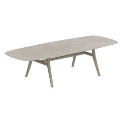 Zidiz table 300x120cm oval coated aluminium or teak & ceramic top | Dining tables | Royal Botania