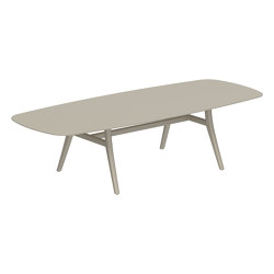 Zidiz table 300x120cm oval coated aluminium or teak & ceramic top | Dining tables | Royal Botania