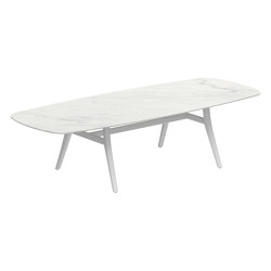 Zidiz table 300x120cm oval coated aluminium or teak & ceramic top | Dining tables | Royal Botania