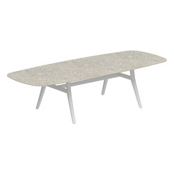 Zidiz table 300x120cm oval coated aluminium or teak & ceramic top | Dining tables | Royal Botania