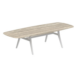 Zidiz table 300x120cm oval coated aluminium or teak & ceramic top | Dining tables | Royal Botania