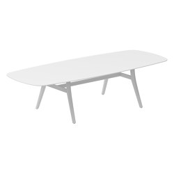 Zidiz table 300x120cm oval coated aluminium or teak & ceramic top | Dining tables | Royal Botania