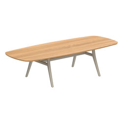 Zidiz table 300x120cm oval coated aluminium or teak & ceramic top | Dining tables | Royal Botania