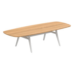 Zidiz table 300x120cm ovale aluminium ou teck & plateau en céramique | Dining tables | Royal Botania