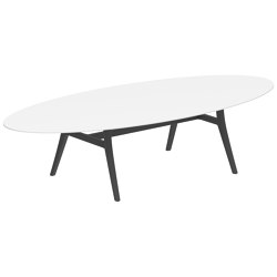 Zidiz table 320x140cm ellipse coated aluminium or teak & ceram top | Tavoli pranzo | Royal Botania