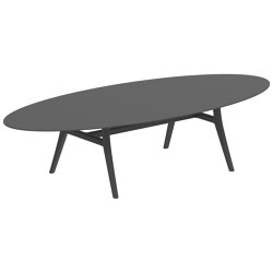 Zidiz table 320x140cm ellipse coated aluminium or teak & ceram top | Dining tables | Royal Botania