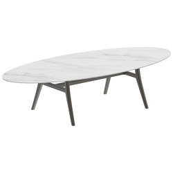 Zidiz table 320x140cm ellipse coated aluminium or teak & ceram top | Mesas comedor | Royal Botania