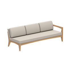 Zenhit Lounge three seater left armrest teak | Sofas | Royal Botania