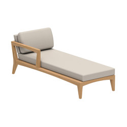 Zenhit Lounge daybed right armrest teak | Tagesliegen / Lounger | Royal Botania