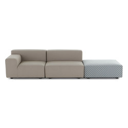 Plastics Outdoor Liberty 2 Seater + 1 Pouf Obi Check Beige | Canapés | Kartell