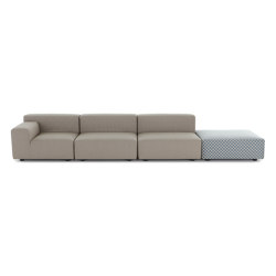 Plastics Outdoor Liberty 3 Seater + 1 Pouf Obi Check Beige/Blue | Sofas | Kartell