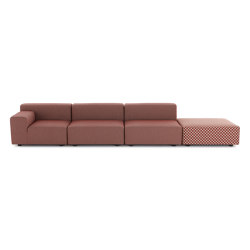 PLASTICS OUTDOOR LIBERTY 3 Seater + 1 Pouf Obi Check RUSSET | Canapés | Kartell