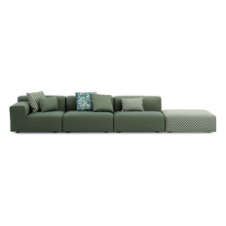 Plastics Outdoor Liberty 3 Seater + 1 Pouf Obi Check Sage | Sofas | Kartell